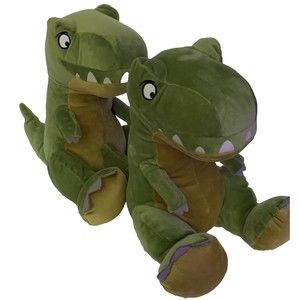 T Rex Dinosaur Plush Stuffed Animals Toy Kohl's Cares 10" Lot of 2- READ